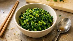 菜の花のほろ苦さが引き立つ：だし醤油×わさびで作る「菜の花わさび和え」